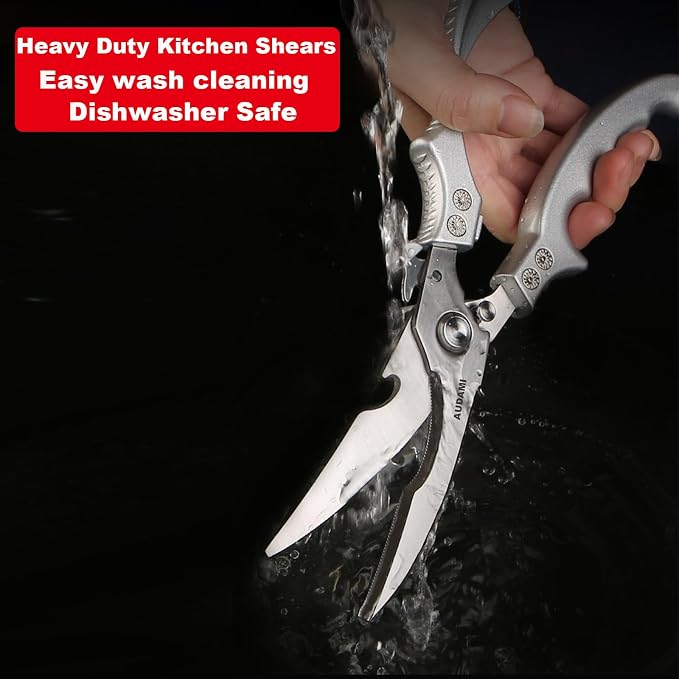 2 Pack Kitchen Shears, Heavy Duty Stainless Steel All-Purpose Poultry Meat - Image 7