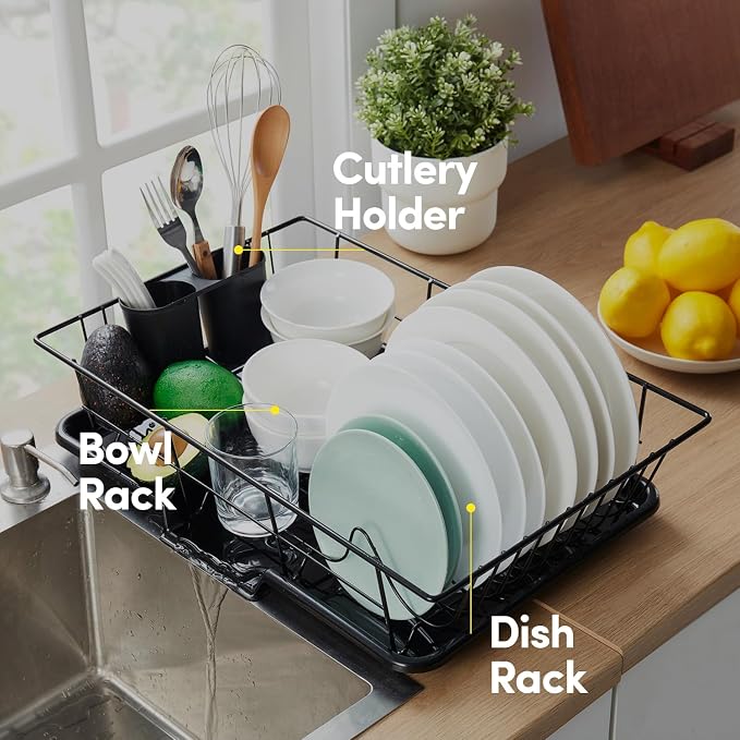 Space-Saving 3-Piece Dish Drainer Rack Set - Image 5
