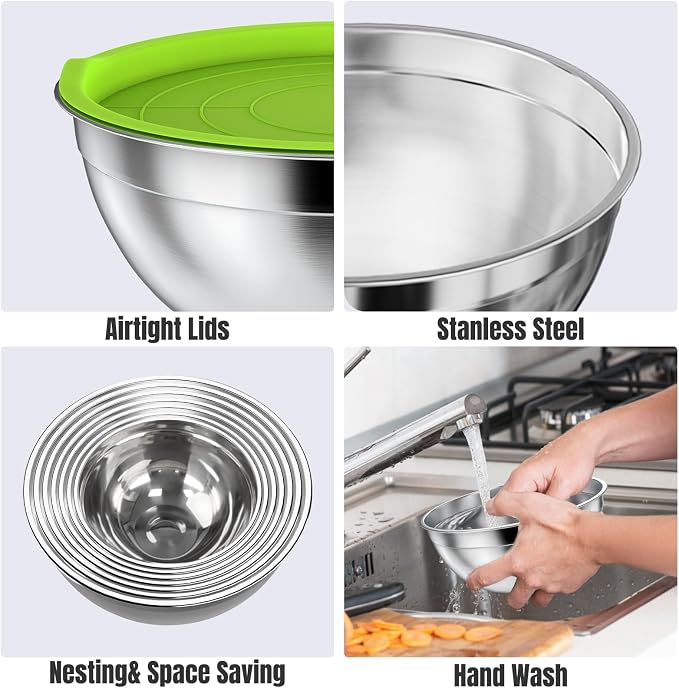 ENVTEK Mixing Bowls with Lids Set, Size 4.5 - Image 4