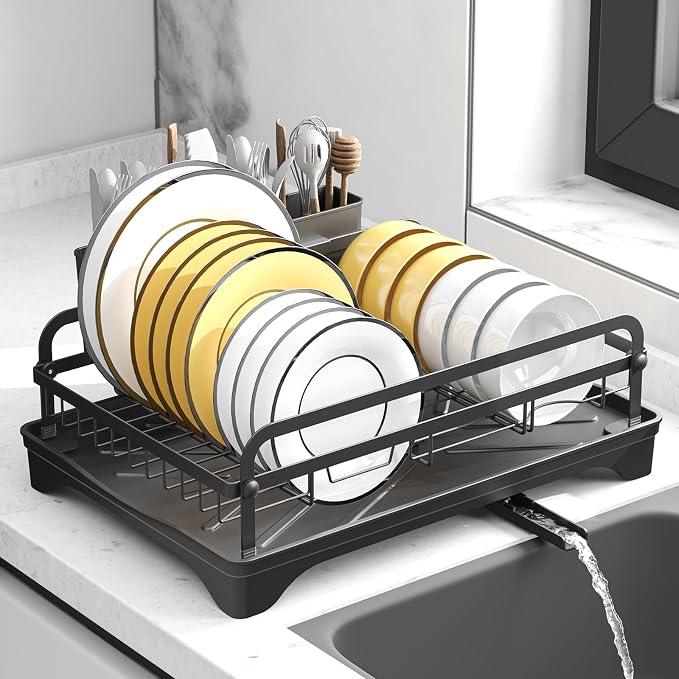 Dish Drying Rack for Kitchen Counter, Large Dish Drying Rack by HOMEAILIE