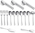 Patelai Serving Utensils Set Include Stainless Steel Large Spoons Slotted by Patelai