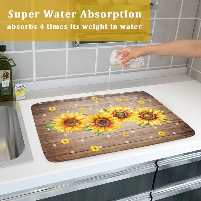 Summer Sunflower Bee Dish Drying Mat - Image 7