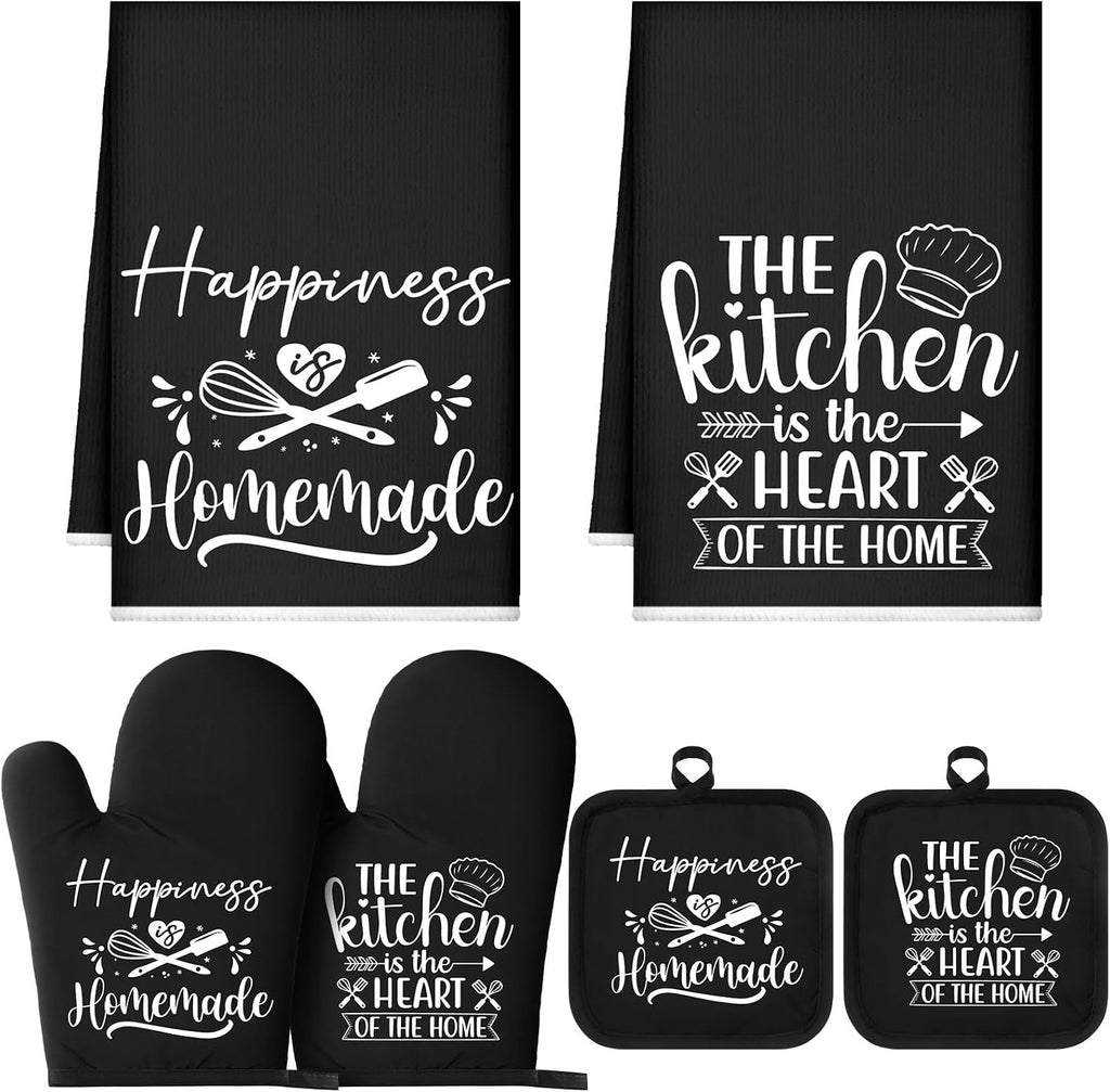 6 Pcs Black Kitchen Decor Accessories Set