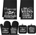 Sratte 6 Pcs Kitchen Decor Accessories Set Farmhouse Towels Pot Holders Oven by Sratte