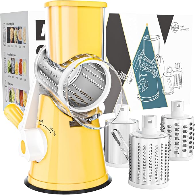 Cambom Rotary Cheese Grater Hand Crank Cheese Shredder by Cambom