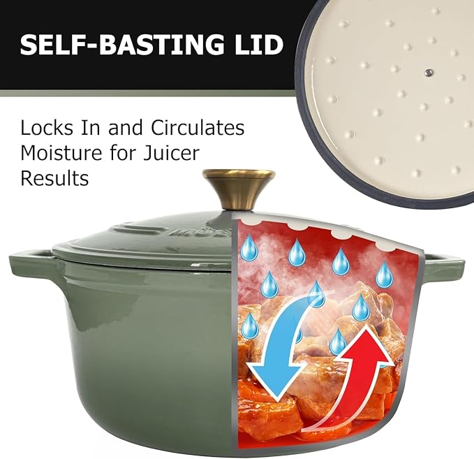 MUELLER HOME 4.5 Quart Enameled Cast Iron Dutch Oven - Image 3