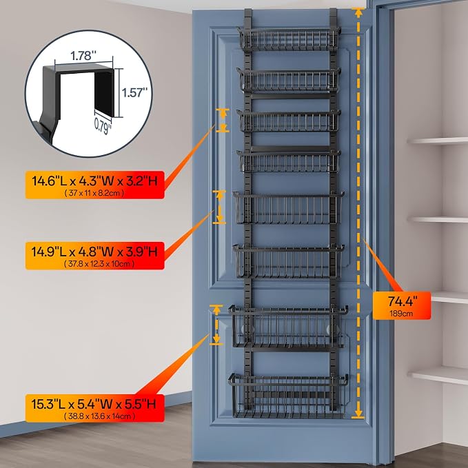 Over The Door Pantry Organizer, 8-Tier Over The Door Organizer - Image 4