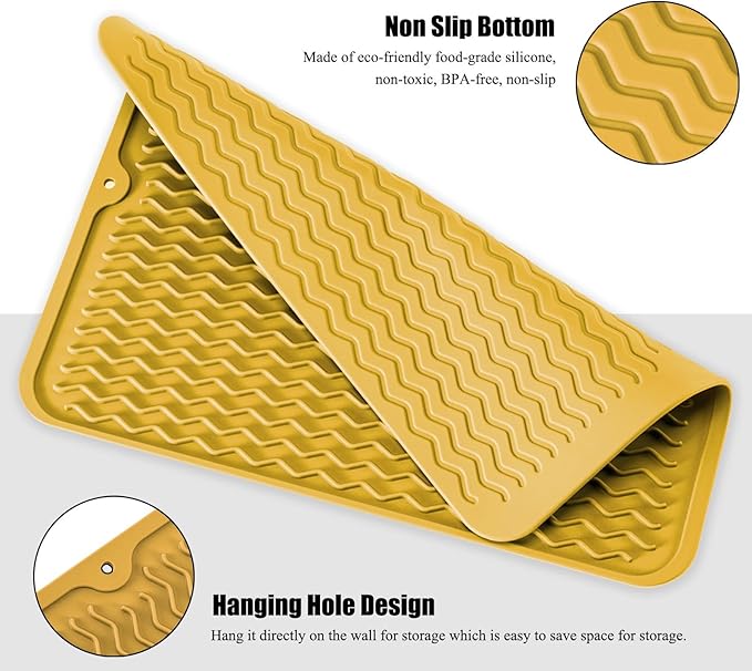 Large 24" x 18" Silicone Dish Drying Mat - Image 4