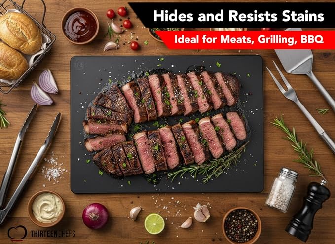 Large Poly Cutting Board, 18x12 Inch Black, 3/4" Thick, BPA Free and Dishwasher - Image 3