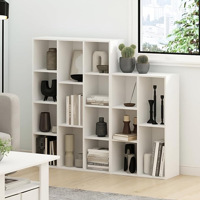 Furinno LUDER Book Shelf, 11-Cube Bookshelf, Reversible Bookcase, 9.4 x 29.1 x - Image 10