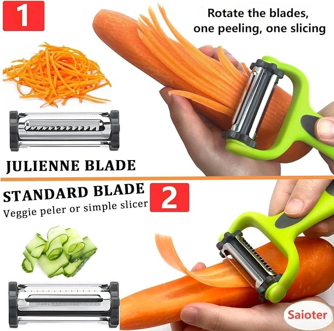 Razor-Sharp​ 4 In 1 Veggie Peelers - Image 2