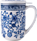 AmorArc Porcelain Tea Mug with Infuser and Lids, 18 Oz Coffee Cup Strainer with by AmorArc