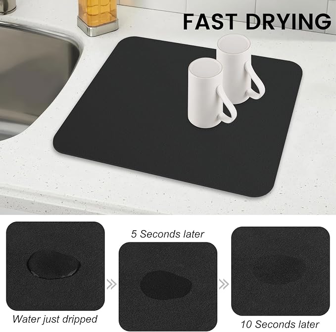 WISELIFE Dish Drying Mat Super Absorbent Drying Mat Large Dish Drying Mats - Image 4