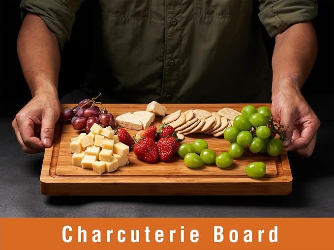 Allsum Bamboo Cutting Boards for Kitchen, Heavy Duty Wooden Chopping Block - Image 5