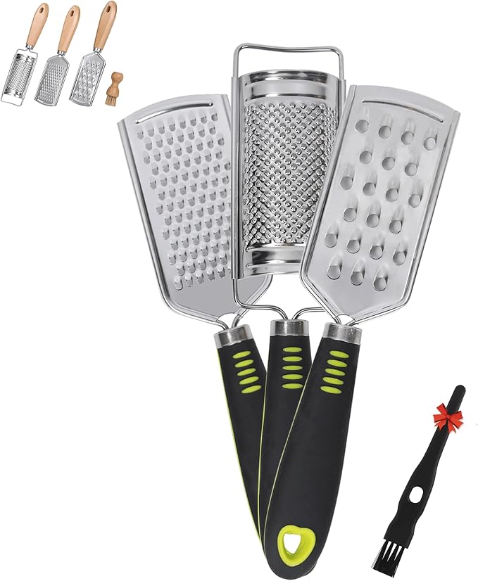 Handheld Cheese Grater Set for Kitchen Stainless Steel Mini Cheese Grater by BeardoDecor
