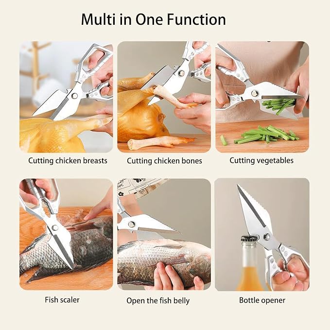 Kitchen Scissors all Purpose, Stainless Steel Kitchen Shears, Meat Scissors - Image 6