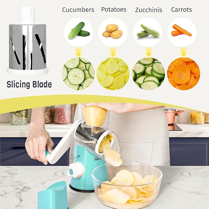 X Home Rotary Cheese Grater for Kitchen, Shredder - Image 3