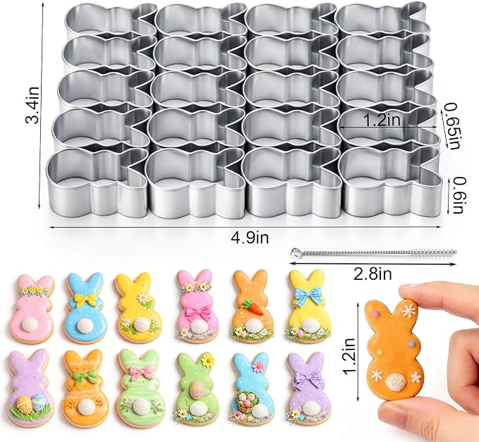 AIERSA Mini Bunny Cookie Cutter, Small Easter Cookie Cutters, 1.2 Inch Tiny - Image 2