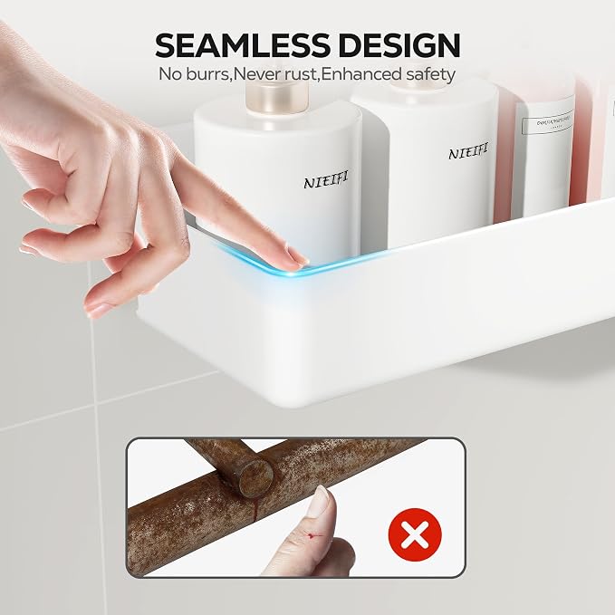 Nieifi Adhesive Wall Shelf, Shower Shelves, Shower Organizer - Image 3