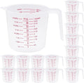 16 Pcs 4 Cup Capacity Plastic Measuring Cup, 32 Oz/1000 ml Clear Graduated by Unknown