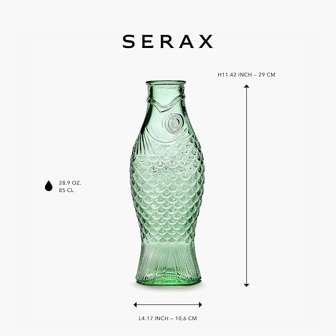 Serax Glass Water Pitcher | Fish & Fish glassware by Paola Navone | Wine Carafe - Image 2
