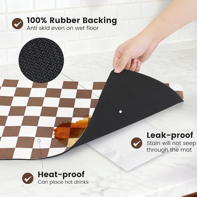 16" x 24" Checkered Dish Drying Mat - Image 4