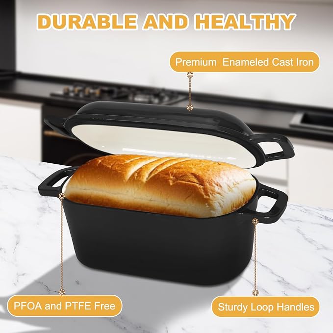 Oval Enameled Dutch Oven for Bread Baking - Image 6