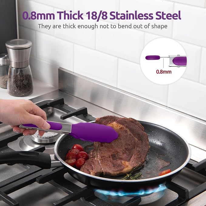 600ºF Heat Resistant Kitchen Tong: U-Taste 7 inch Silicone Cooking Tong - Image 5