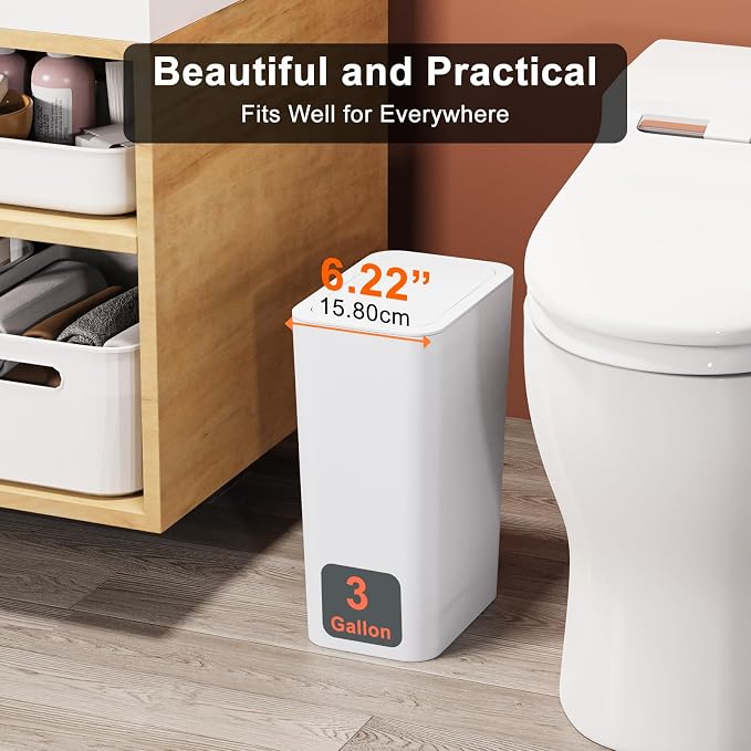 N. NETDOT 3 Pack 3 Gallon Small Trash Can - Image 2