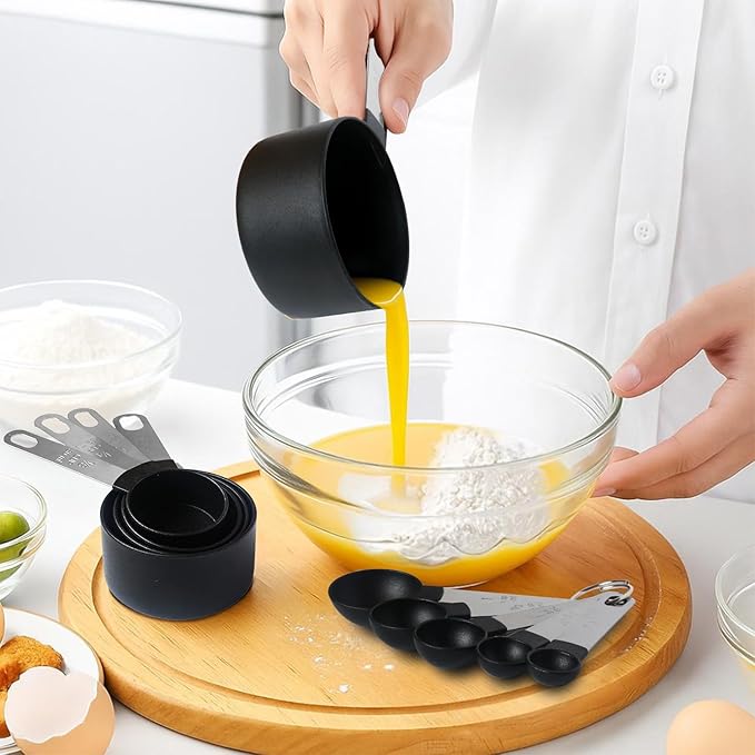 Measuring Cups and Spoons Set, 10-Piece Stackable Kitchen Tools - Image 4