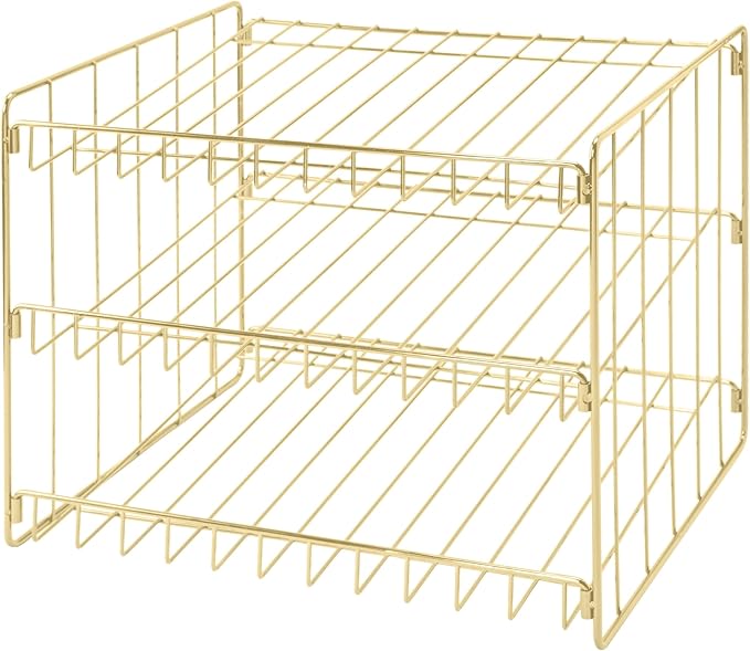 Kitchen Details 3 Tier Can Storage Organizer Rack in Gold by KitchenDetails