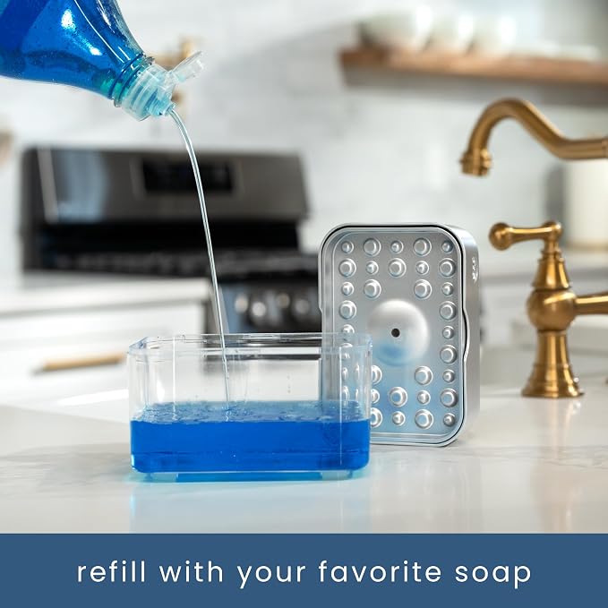 S&T INC. Dish Soap Dispenser and Sponge Holder - Image 3