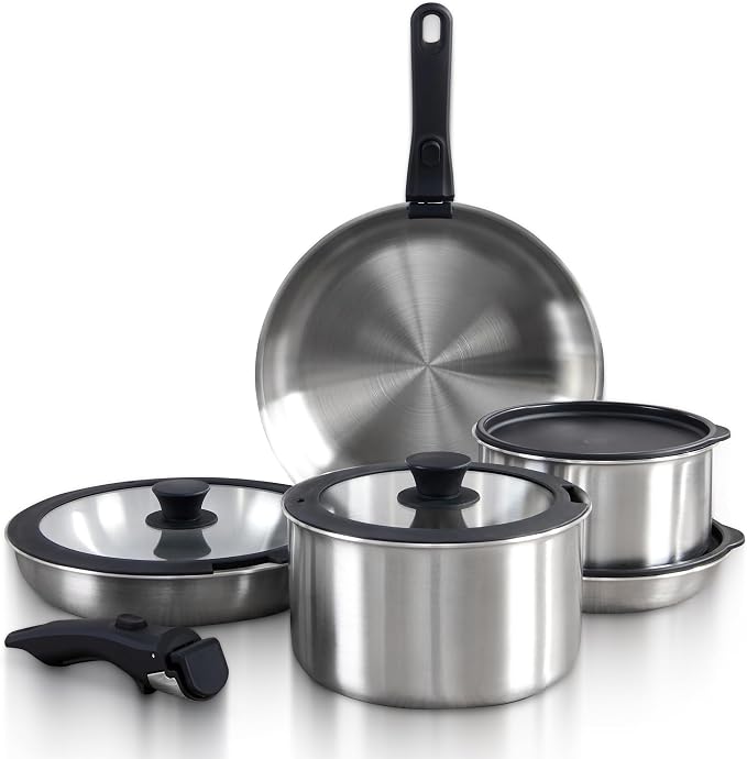 GOURMETIFIC® Stainless Steel Cookware Set by Unknown