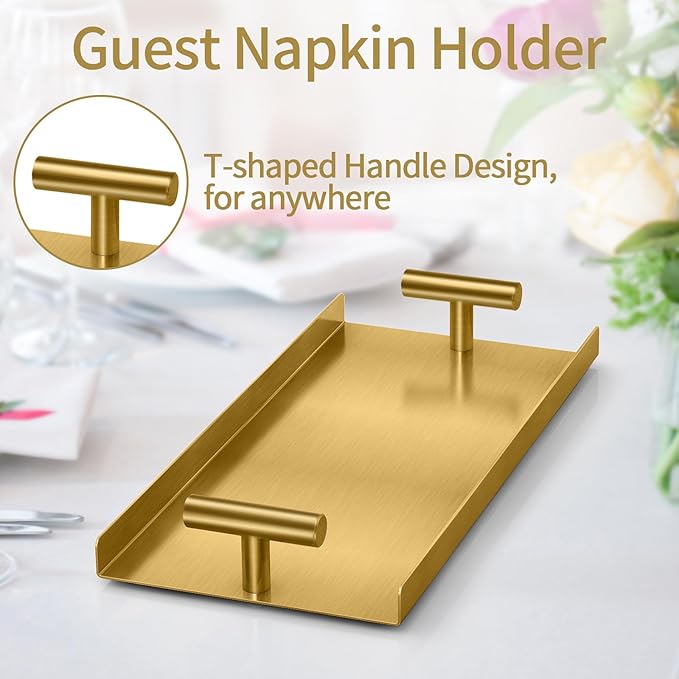 STWWO Napkin Holder for Bathroom, Guest Towel Holder Tray for Bathroom - Image 4