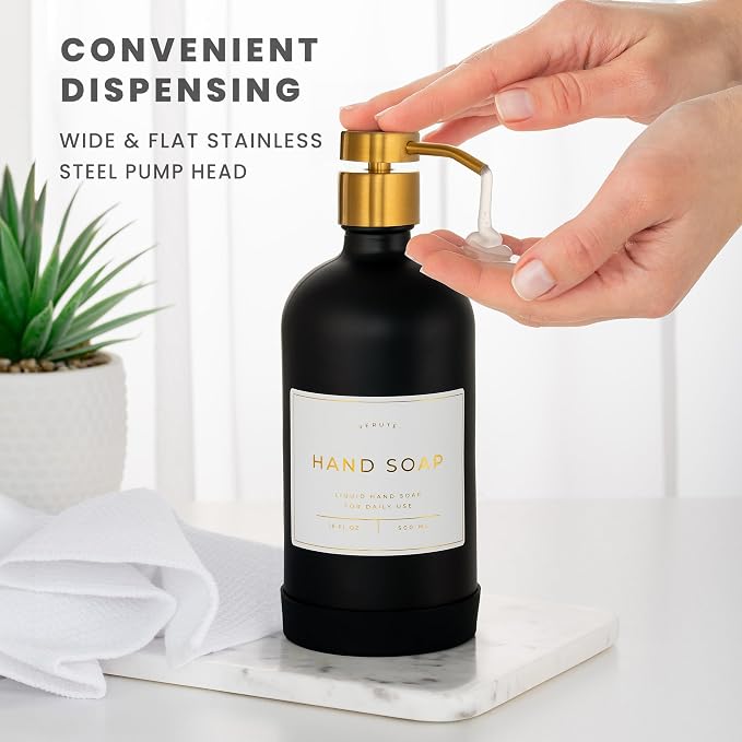 Hand and Dish Soap Dispenser for Kitchen and Bathroom, Stainless Steel Pumps - Image 4