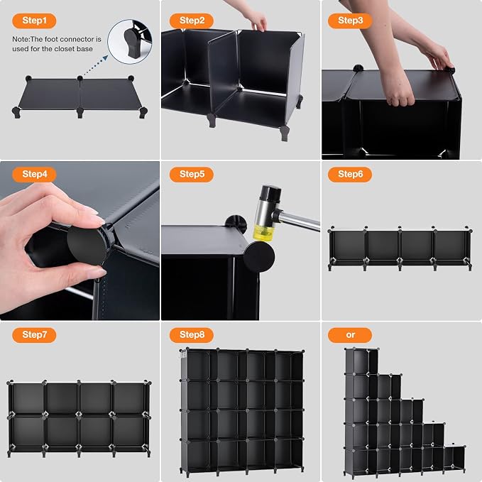 Neprock 16 Cubby Storage Organizer, Closet Clothes Storage Organizer, Cube - Image 7