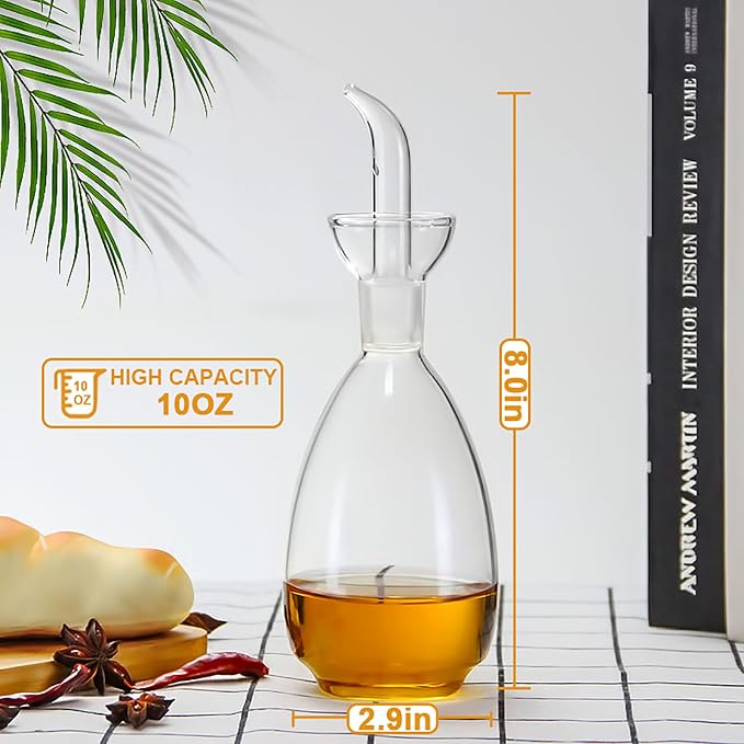 Affogato Glass Oil Bottle with Spout, Olive Oil Dispenser Vinegar Drizzler - Image 6