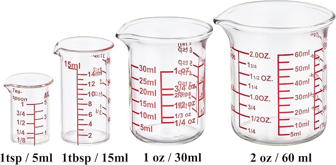 Ackers 4-Piece Glass Measuring Cup Set, Borosilicate Beaker Style Nesting - Image 9