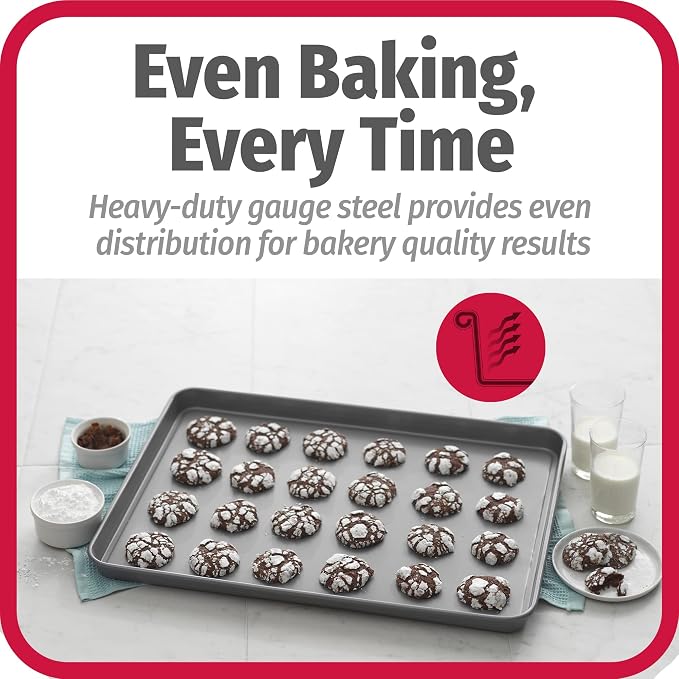 GoodCook Everday Nonstick Carbon Steel 15” x 21” Baking Sheet Set, 2 Pack – - Image 3
