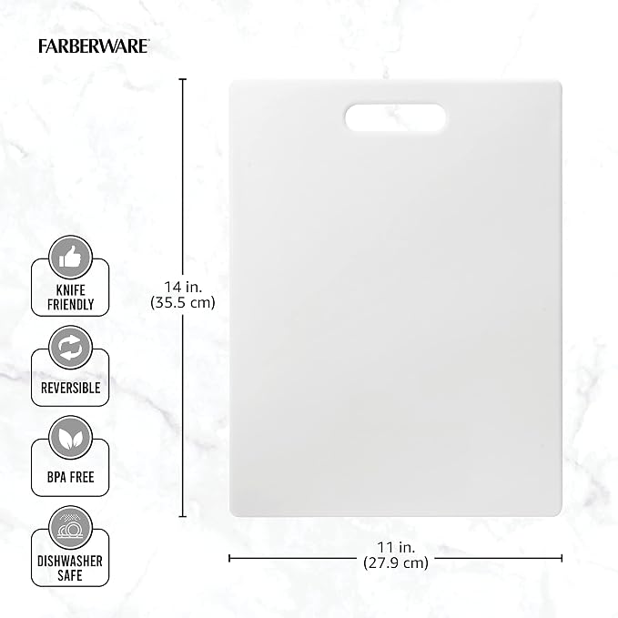 Farberware Large Cutting Board, Dishwasher- Safe Plastic Chopping Board - Image 5
