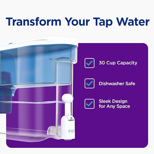 PUR 30-Cup Countertop Water Filter Dispenser, 1 Genuine PUR Filter, 2-in-1 - Image 2