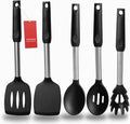 Silicone Spatula and Cooking Spoon, 5 Pack Non-Stick Cooking Utensils by VOVOLY