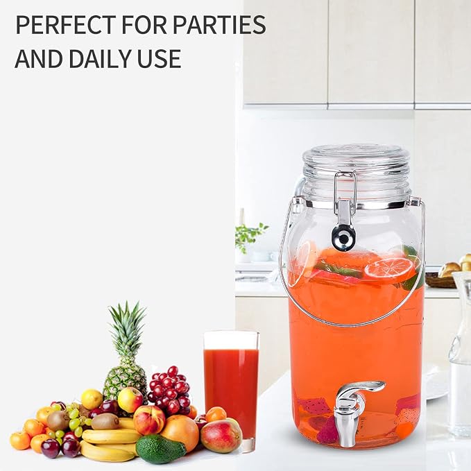 Eleganttime 1 Gallon Glass Drink Dispensers - Image 4