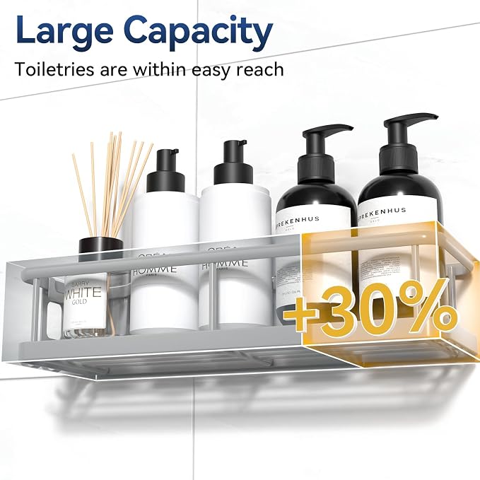 YASONIC Shower Caddy Adhesive, No Drill Bathroom Shower Organizers, - Image 2