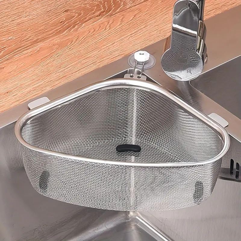 Stainless Steel Over-The-Corner-Sink Colander | Fine Mesh Strainer
