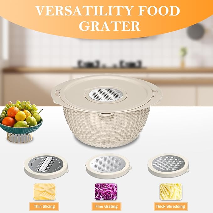 4-1 Colander with Bowl Set, Food Strainers and Colanders, Fruit Washing Bowl - Image 2