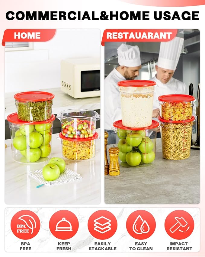 6QT NSF Round Food Storage Containers - Image 5