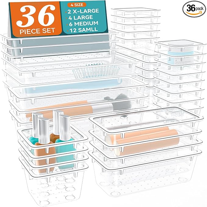 ElegantArray 36 PCS Drawer Organizer Set, 4 Sizes Tool Storage Trays, by Unknown