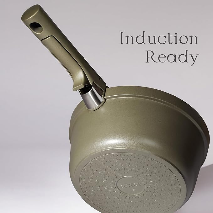 CAROTE Ceramic Saucepan Set 5.5QT/3QT/2QT，Nonstick Cooking Pots Set - Image 4