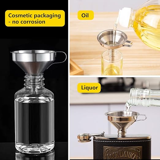 Small Funnels for Filling Bottles, Stainless Steel Small Kitchen Funnel Set of 3 - Image 6